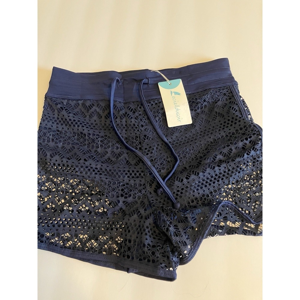 Lecieldusoir Bikini Swim Shorts Women XS Blue NEW Lace Side Split Waist C1021